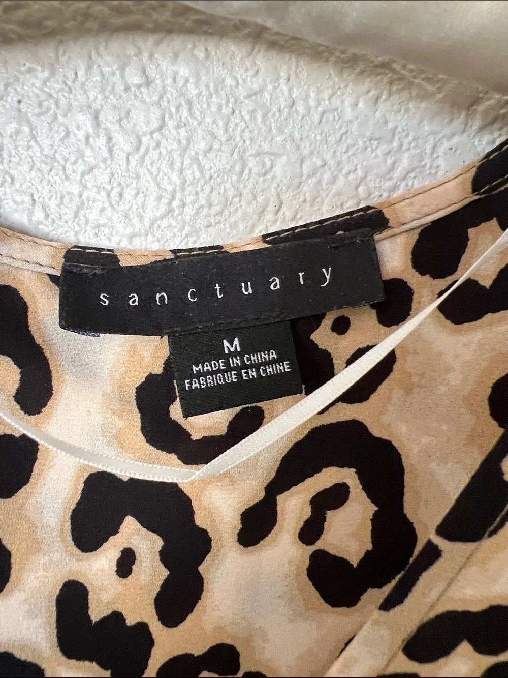 Sanctuary Beige and Black Leopard Print Wrap Blouse size Med - Picture 2 of 6